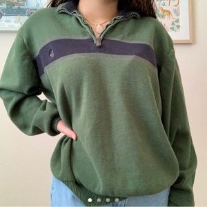 US polo assn vintage half zip green sweater